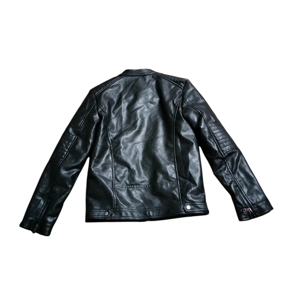 LJYH Size 13/14 Kids Black Leather Jacket - Picture 2 of 4